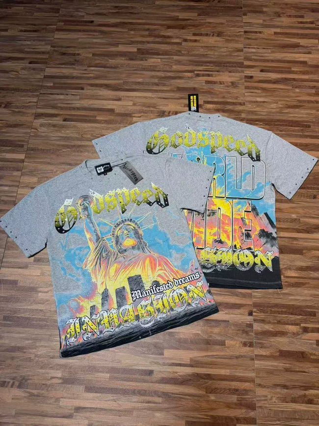 Godspeed Vintage Liberty Graphic T-Shirt – Grey Hover Image